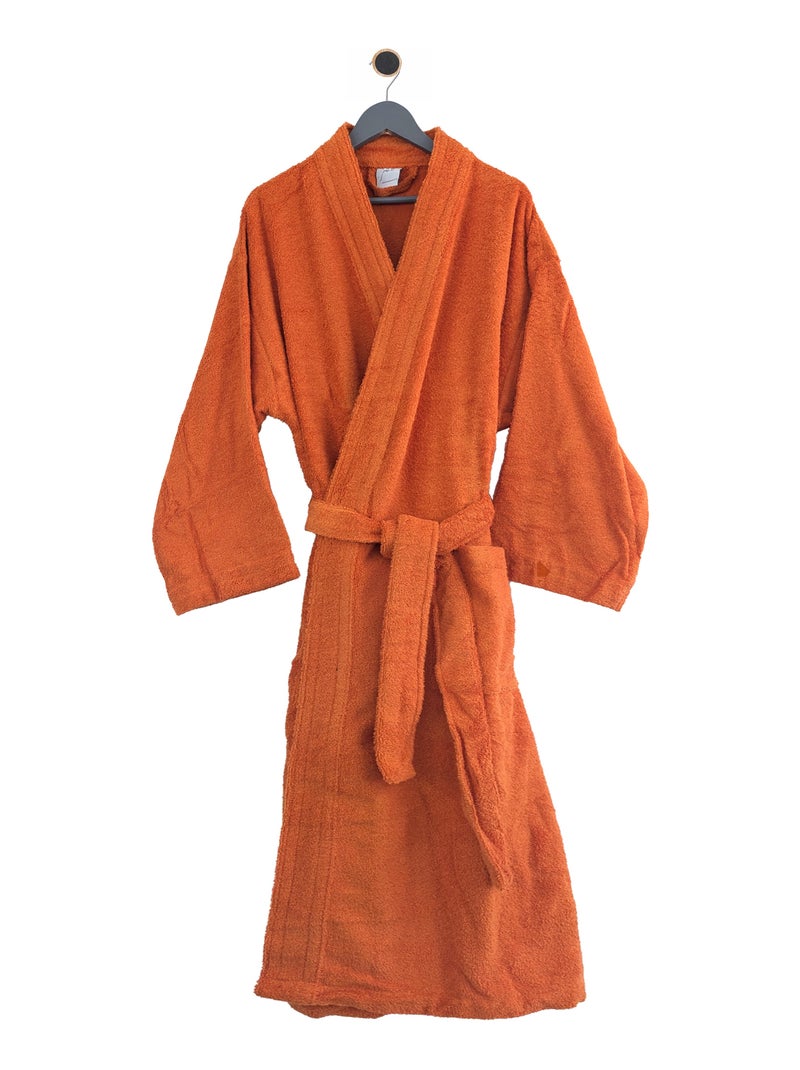 Peignoir adulte col kimono PURE Col kimono Orange mandarine - Kiabi