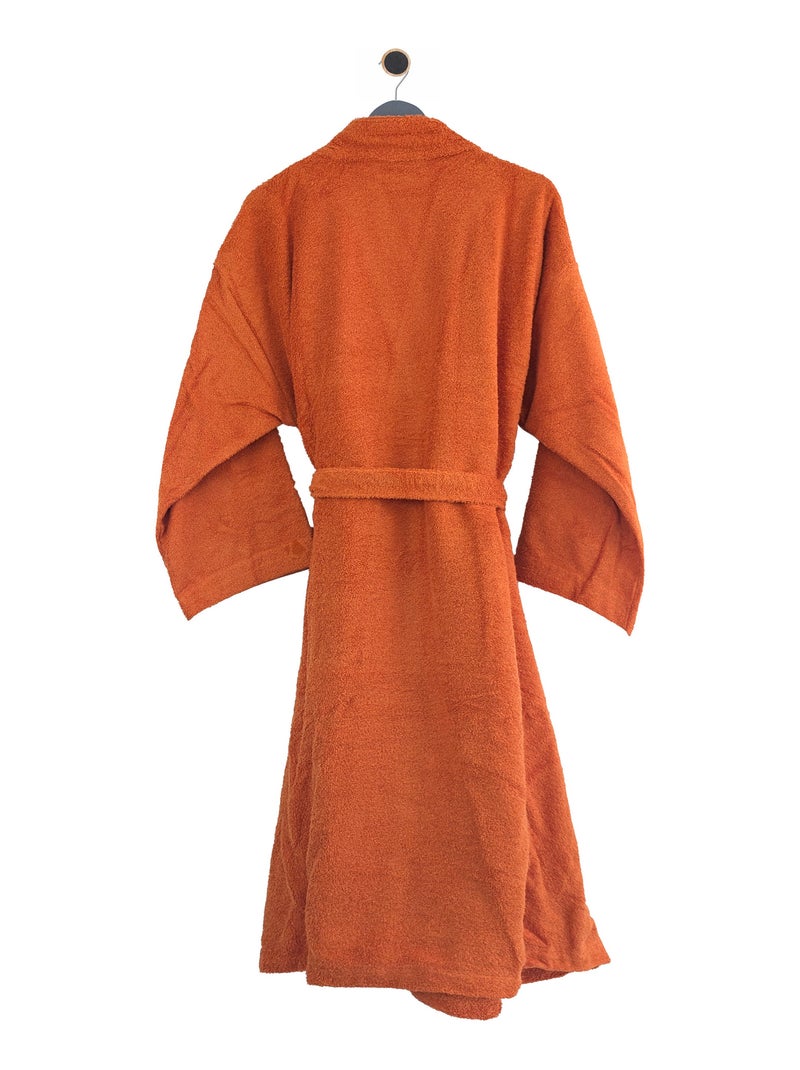 Peignoir adulte col kimono PURE Col kimono Orange mandarine - Kiabi