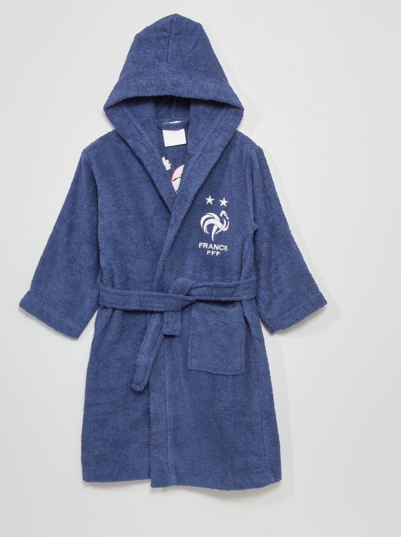 Peignoir avec capuche 'FFF' bleu - Kiabi