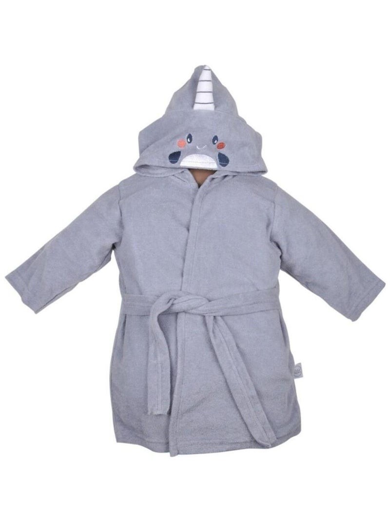 Peignoir avec capuche pour bébé océan 12-18 mois Gris - Kiabi