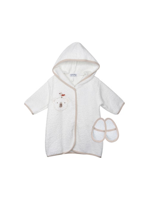 Peignoir avec mules Paolo en éponge - Kiabi