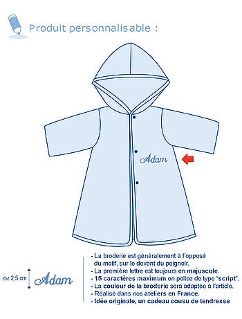 PEIGNOIR BEBE AVEC MULES ETTORE