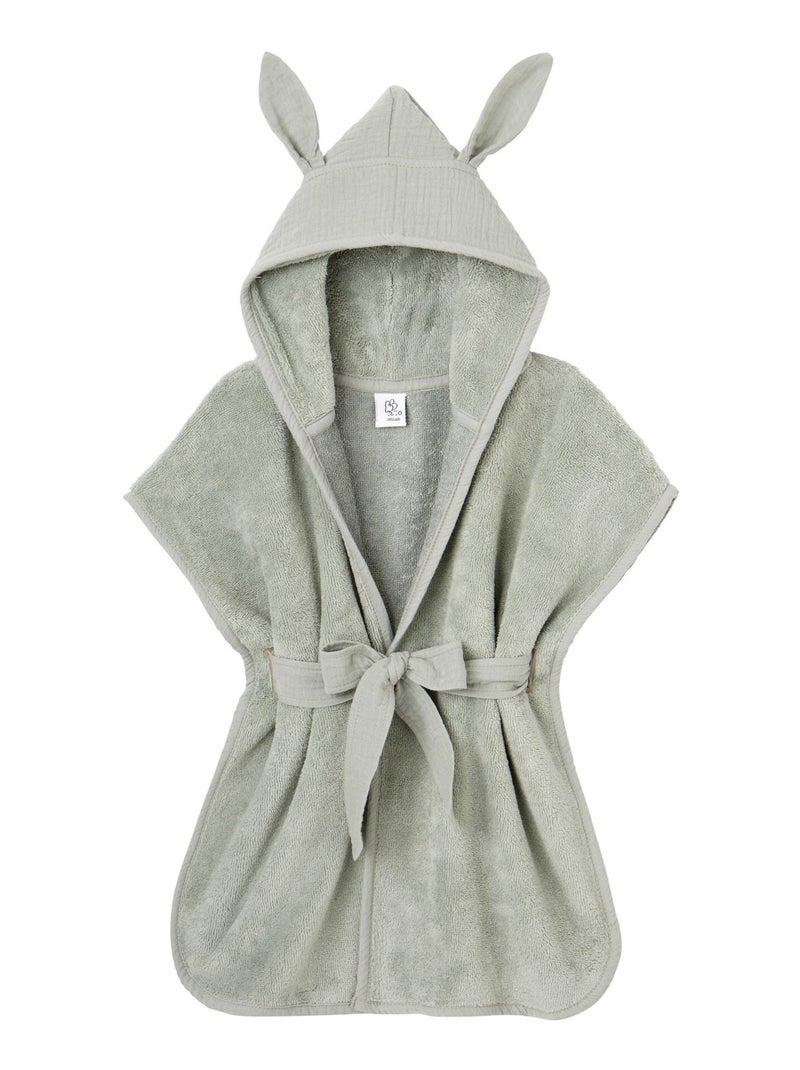 Peignoir bébé et enfant à capuche en bambou BB&CO Vert d'eau