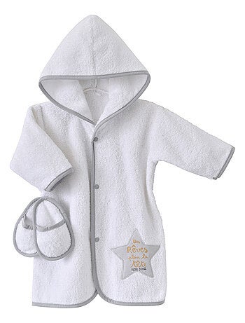 PEIGNOIR BLANC AVEC MULES