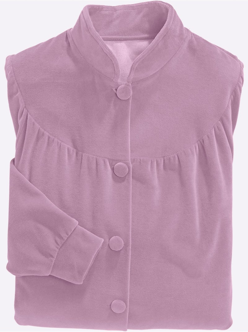 Peignoir chandail en velours ras - taille standard - witt Bois de rose - Kiabi
