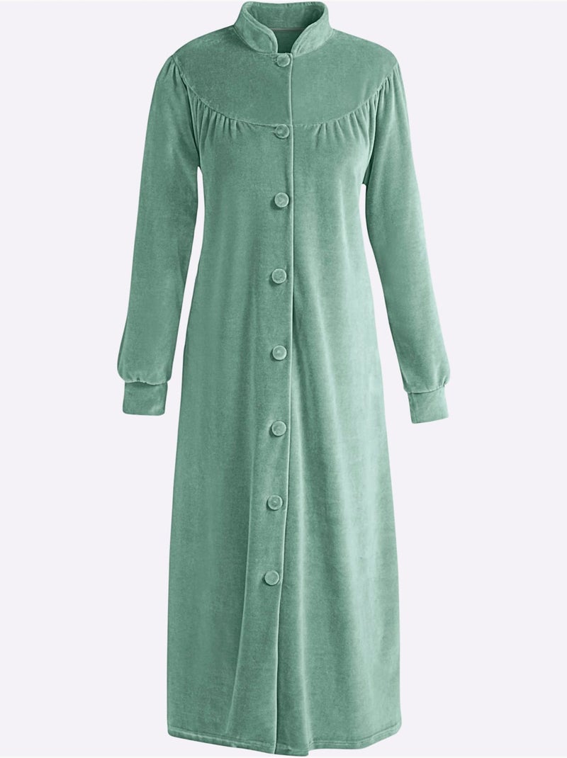 Peignoir chandail en velours ras - taille standard - witt Vert - Kiabi