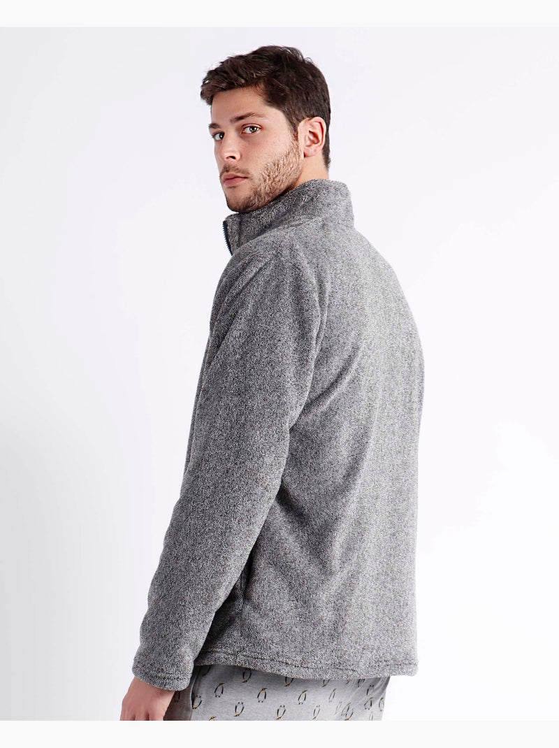 Peignoir chaud à manches longues ADMAS pour homme Gris - Kiabi