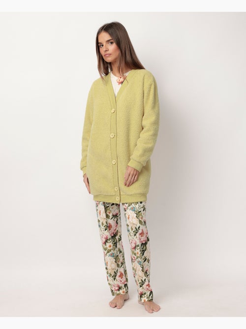 Peignoir chaud à manches longues en cretonne pour femme ADMAS GARDEN - Kiabi Peignoir chaud à manches longues en cretonne pour femme ADMAS GARDEN - Kiabi