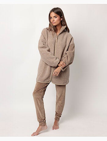 Peignoir chaud à manches longues en sherpa pour femme ADMAS CLASSIC