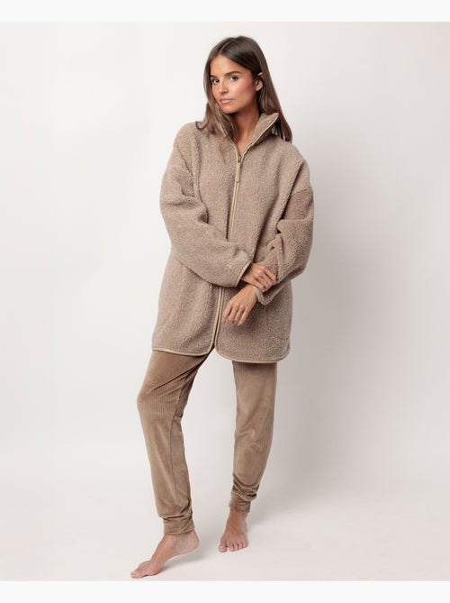 Peignoir chaud à manches longues en sherpa pour femme ADMAS CLASSIC - Kiabi Peignoir chaud à manches longues en sherpa pour femme ADMAS CLASSIC - Kiabi