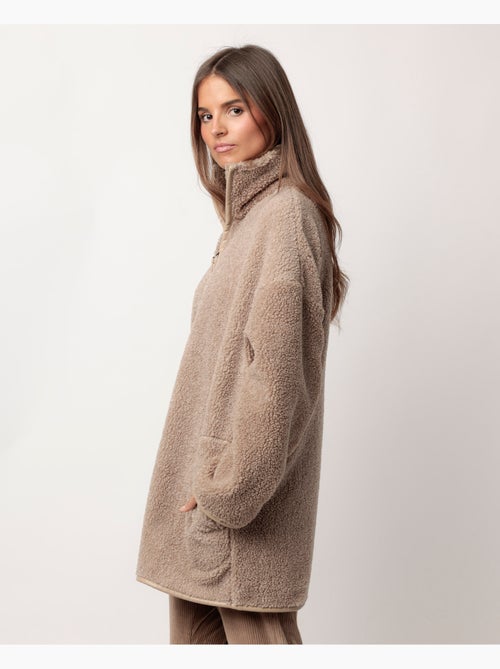 Peignoir chaud à manches longues en sherpa pour femme ADMAS CLASSIC - Kiabi Peignoir chaud à manches longues en sherpa pour femme ADMAS CLASSIC - Kiabi