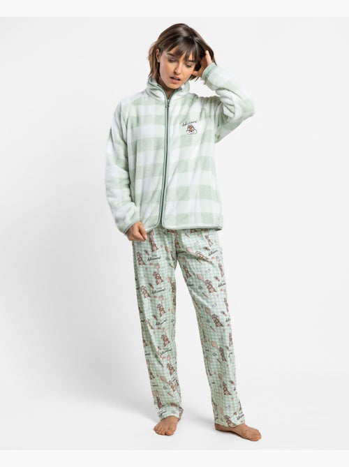 Peignoir chaud à manches longues et à carreaux verts Disney Chip & Dale pour femmes - Kiabi Peignoir chaud à manches longues et à carreaux verts Disney Chip & Dale pour femmes - Kiabi
