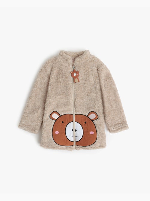 Peignoir chaud à manches longues et fermeture éclair pour filles, motif ours, ADMAS - Kiabi Peignoir chaud à manches longues et fermeture éclair pour filles, motif ours, ADMAS - Kiabi