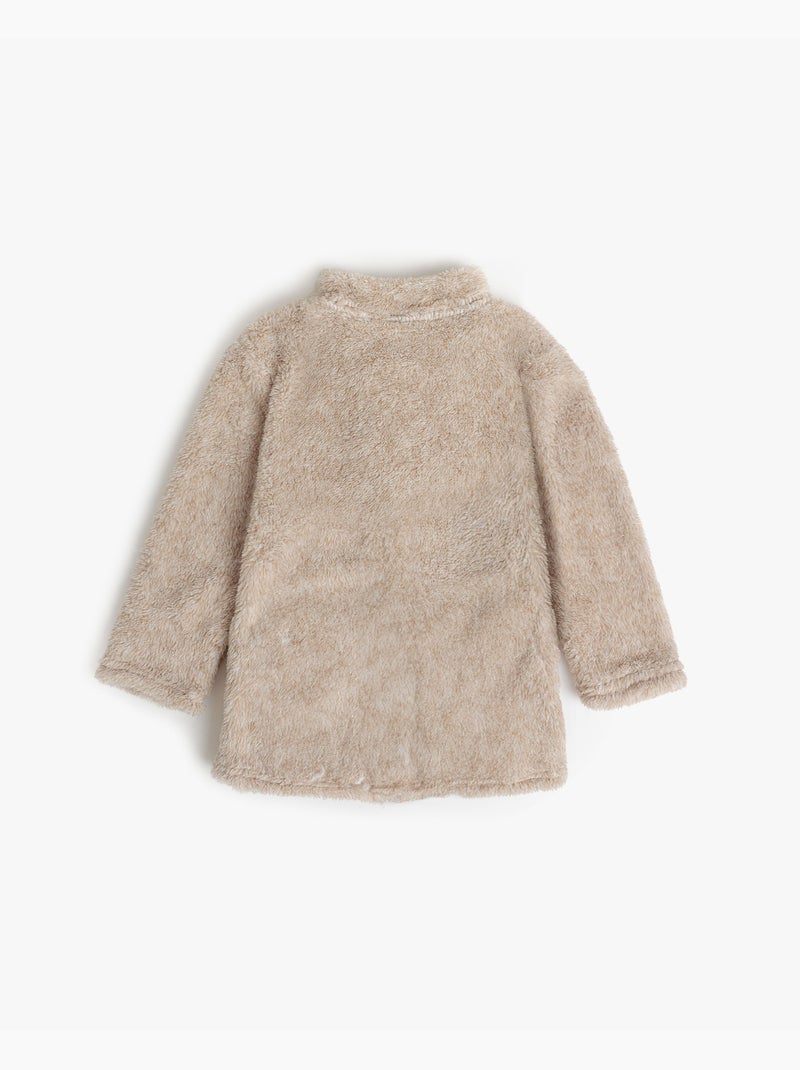 Peignoir chaud à manches longues et fermeture éclair pour filles, motif ours, ADMAS Beige - Kiabi