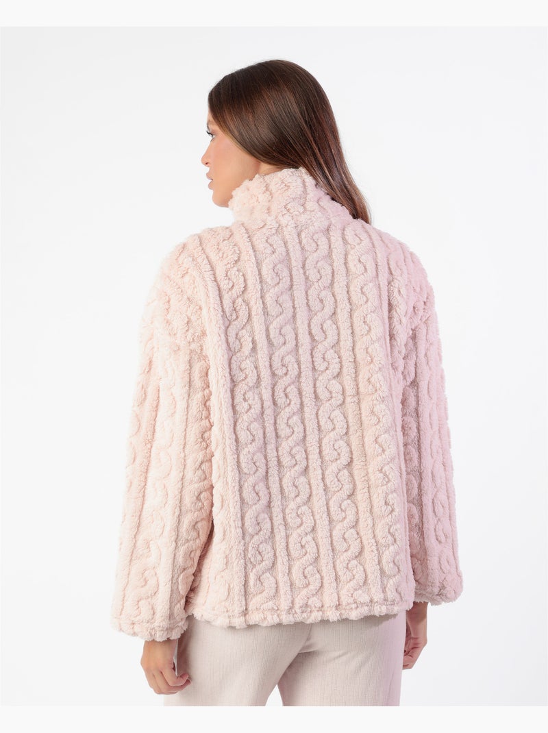 Peignoir chaud à manches longues Lou Lou Returns pour femme d'ADMAS Rose clair - Kiabi