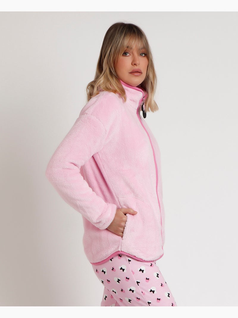 Peignoir chaud à manches longues Minnie Chic pour femme Disney Rose - Kiabi