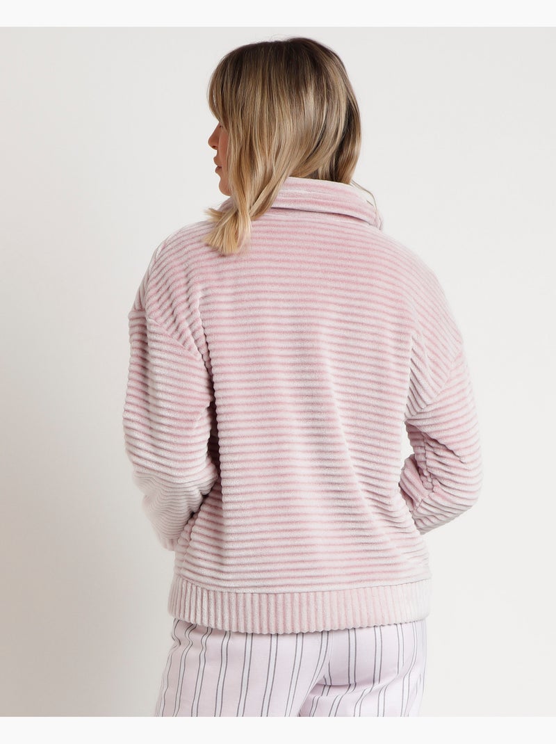 Peignoir chaud à manches longues pour femme ADMAS CLASSIC Magic Time Rose clair - Kiabi