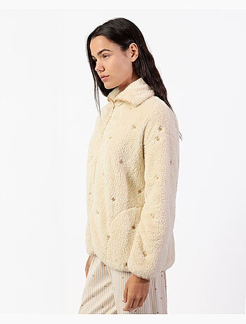 Peignoir chaud à manches longues pour femme ADMAS CLASSIC, motif rayures et étoiles