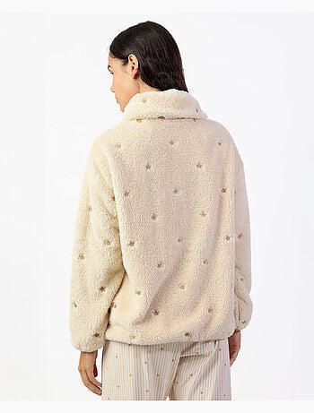 Peignoir chaud à manches longues pour femme ADMAS CLASSIC, motif rayures et étoiles