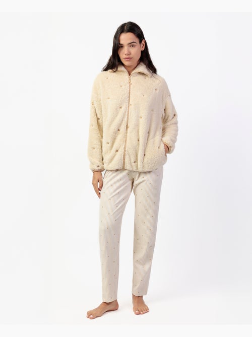 Peignoir chaud à manches longues pour femme ADMAS CLASSIC, motif rayures et étoiles - Kiabi Peignoir chaud à manches longues pour femme ADMAS CLASSIC, motif rayures et étoiles - Kiabi