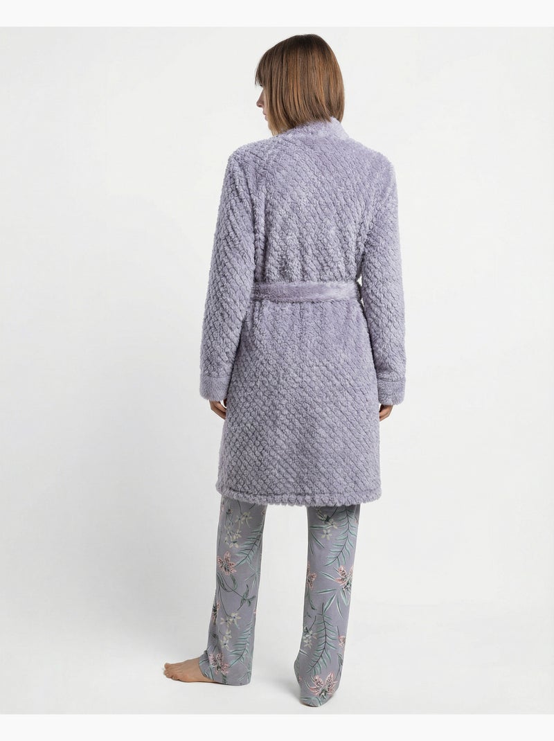 Peignoir chaud à manches longues pour femme ADMAS GARDEN Night Garden Mauve lilas - Kiabi