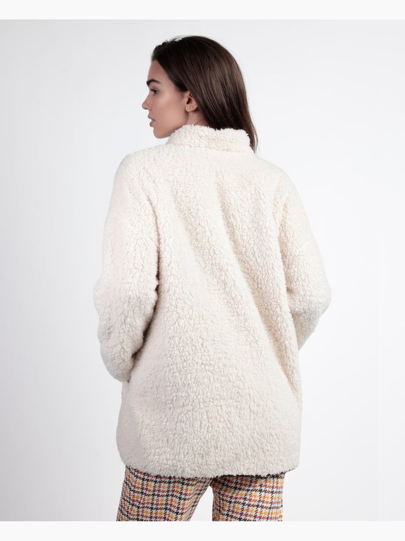 Peignoir chaud à manches longues pour femme ADMAS Lou Lou Returns Beige - Kiabi