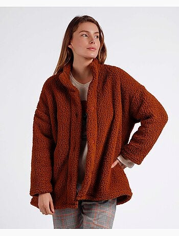 Peignoir chaud à manches longues pour femme ADMAS motif chiot