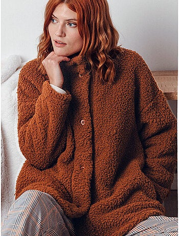 Peignoir chaud à manches longues pour femme ADMAS motif chiot