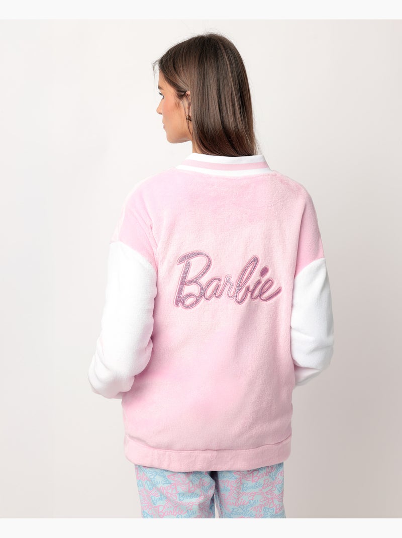 Peignoir chaud à manches longues pour femme BARBIE Dream Barbie Rose - Kiabi