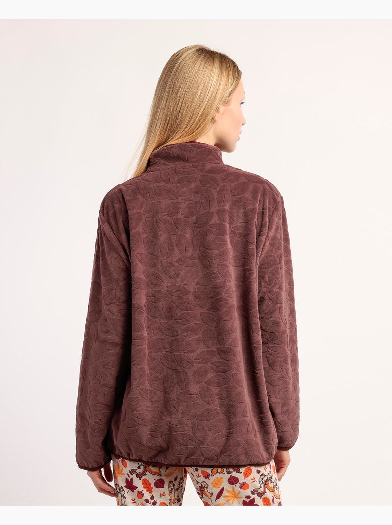 Peignoir chaud à manches longues pour femme Disney Chip N'Dale Marron chocolat - Kiabi