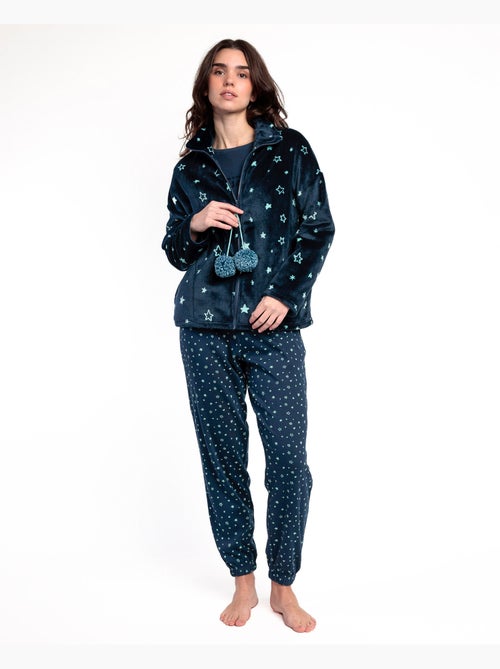 Peignoir chaud à manches longues pour femme, idéal en pyjama, RESTEZ À LA MAISON - Kiabi Peignoir chaud à manches longues pour femme, idéal en pyjama, RESTEZ À LA MAISON - Kiabi