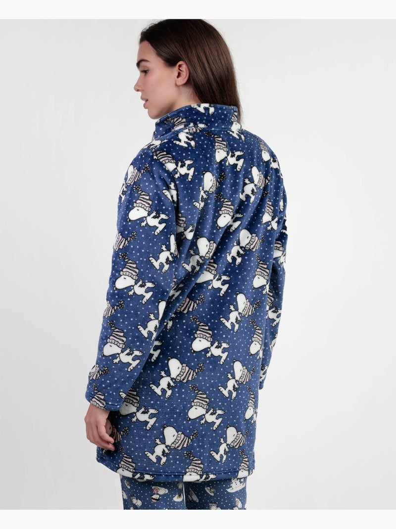 Peignoir chaud à manches longues pour femme PEANUTS Snow Drift Bleu - Kiabi