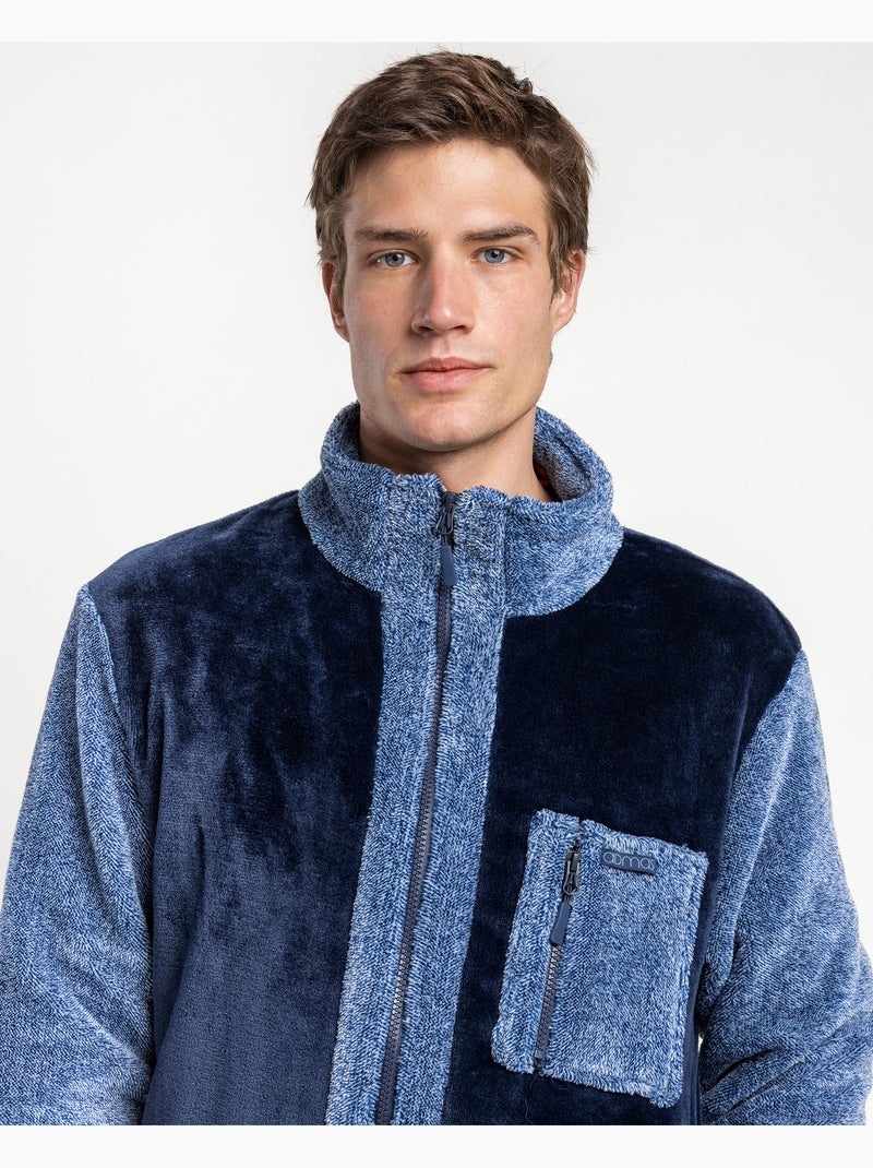 Peignoir chaud à manches longues pour homme ADMAS Bleu - Kiabi