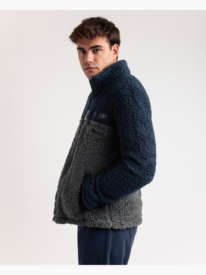 Peignoir chaud à manches longues pour homme LOIS Bleu marine - Kiabi