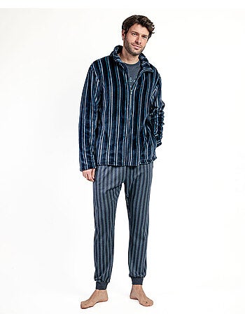 Peignoir chaud à manches longues pour homme STAY AT HOME