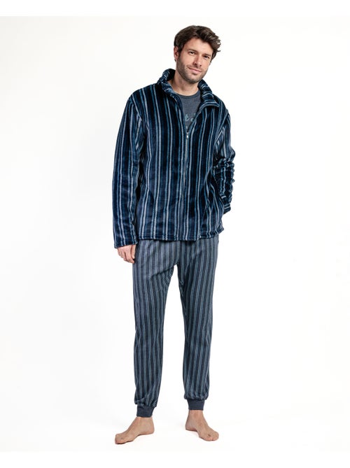 Peignoir chaud à manches longues pour homme STAY AT HOME - Kiabi Peignoir chaud à manches longues pour homme STAY AT HOME - Kiabi
