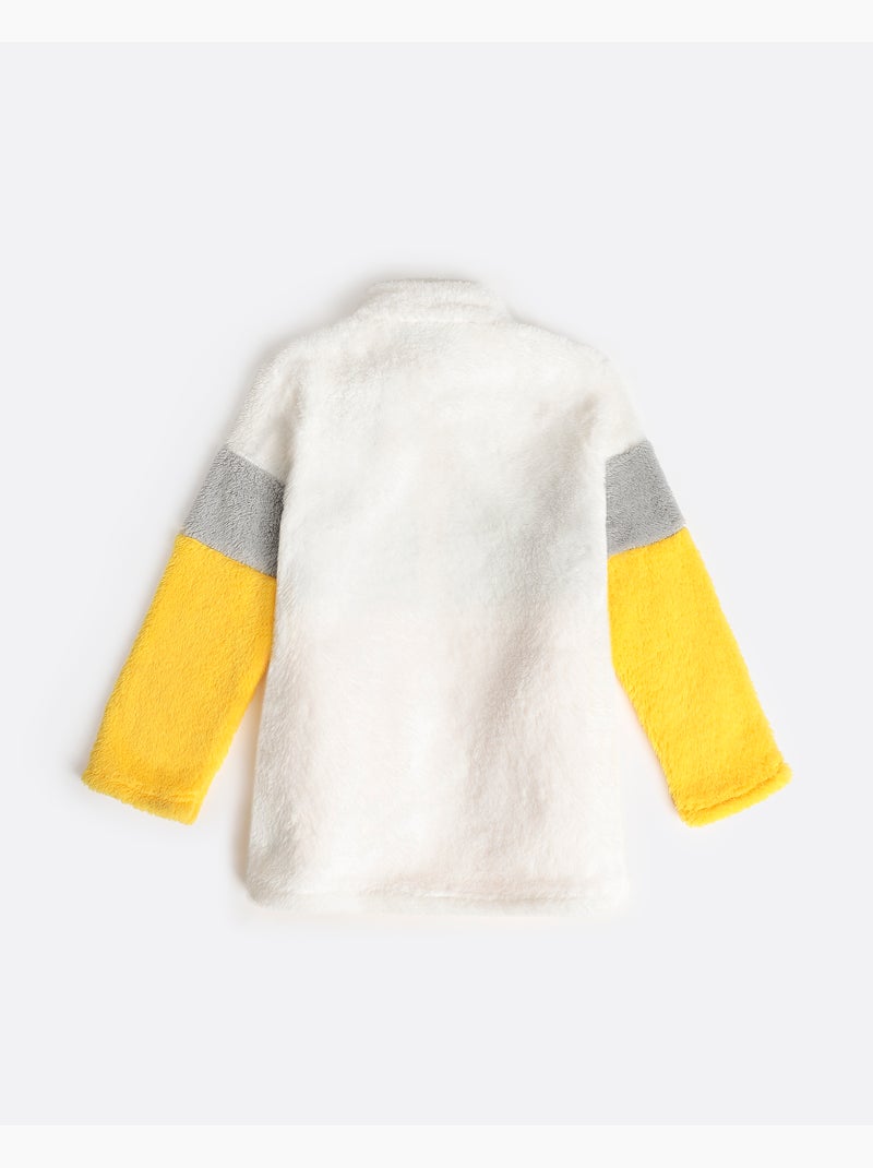 Peignoir chaud à manches longues Snoopy à rayures amusantes pour filles Bleu Jaune - Kiabi