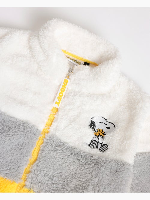 Peignoir chaud à manches longues Snoopy à rayures amusantes pour filles - Kiabi Peignoir chaud à manches longues Snoopy à rayures amusantes pour filles - Kiabi