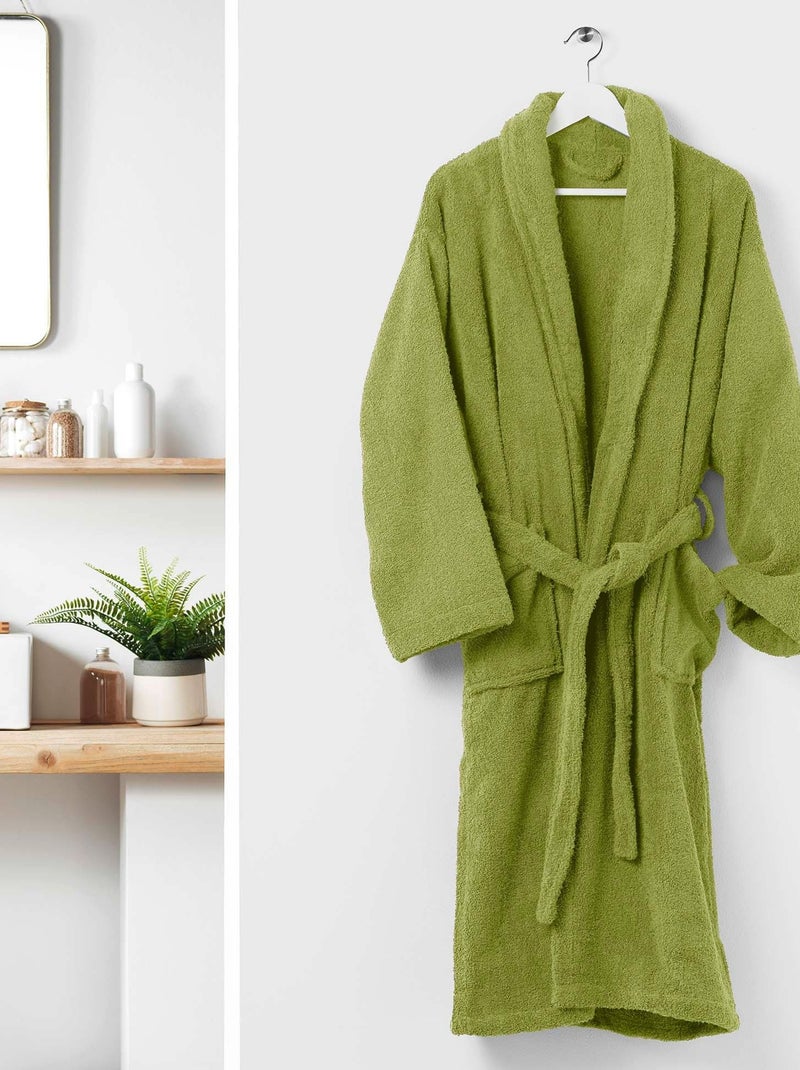 Peignoir Col Chale Collection Colors Vert pistache - Kiabi