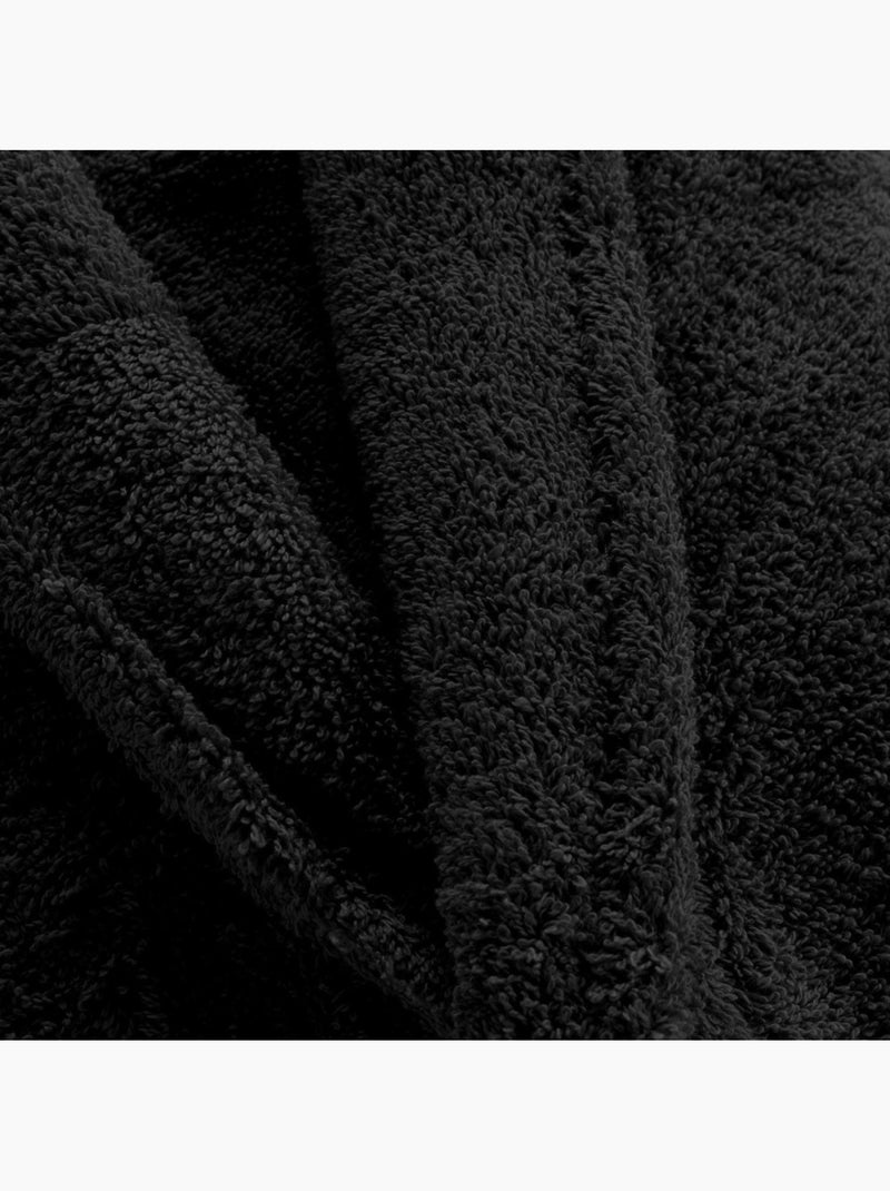 Peignoir col châle en éponge avec ceinture Noir - Kiabi