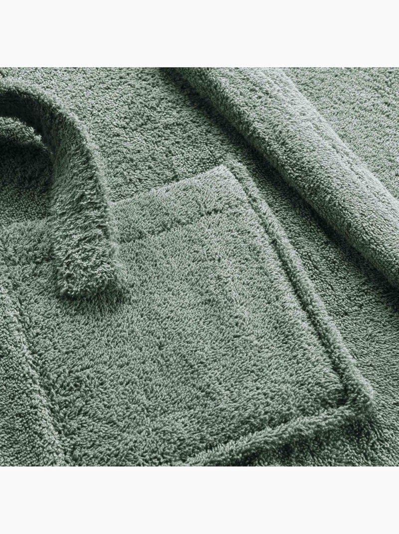 Peignoir col châle en éponge avec ceinture Vert - Kiabi