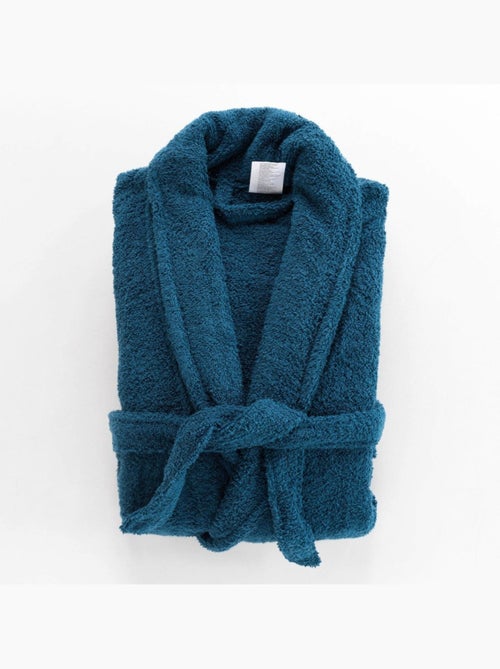 Peignoir col châle éponge bleu - Kiabi Peignoir col châle éponge bleu - Kiabi