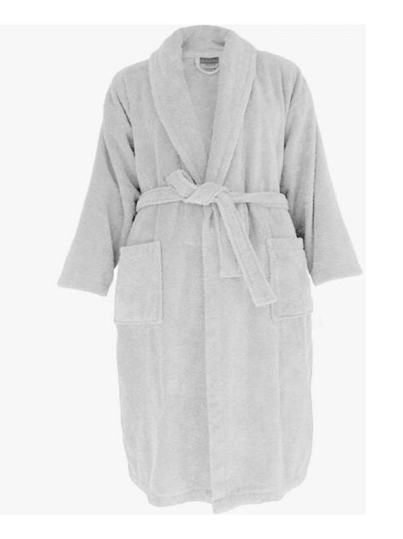Peignoir col châle Eponge coton 380 gr/m² "Naïa" Vent du sud - Blanc - Blanc - Kiabi