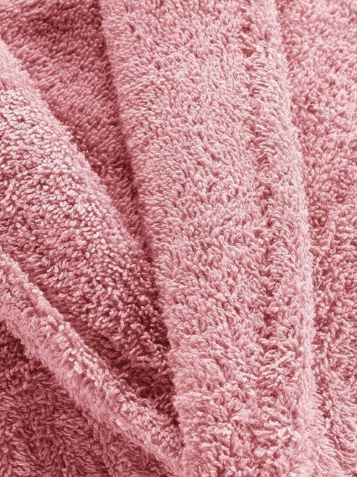 Peignoir col châle éponge Tendresse bois de rose - Kiabi