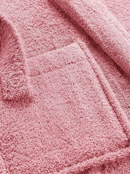 Peignoir col châle éponge Tendresse bois de rose - Kiabi