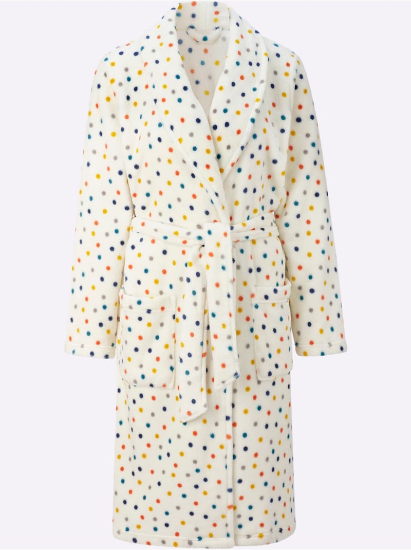 Peignoir Col Châle Mode - Taille Standard - Moda Vilona Ecru - Kiabi