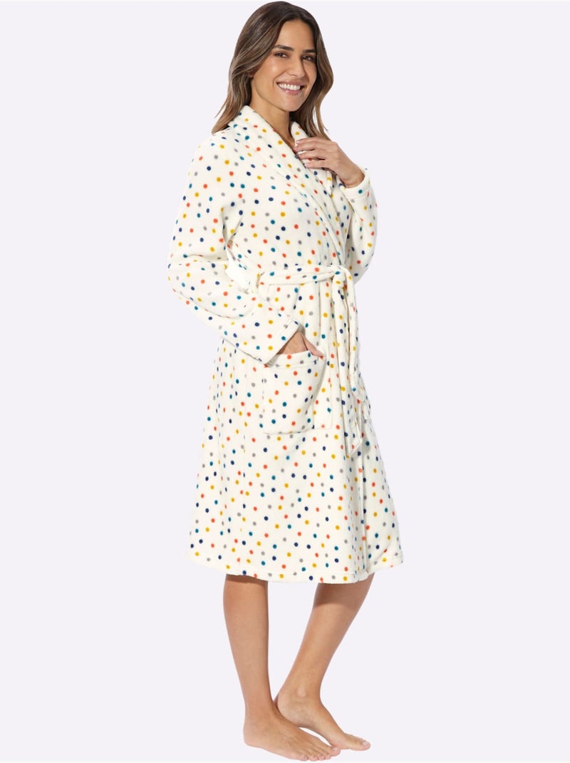 Peignoir Col Châle Mode - Taille Standard - Moda Vilona Ecru - Kiabi