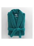 Peignoir Col Chale Tendresse anthracite Vert émeraude - Kiabi