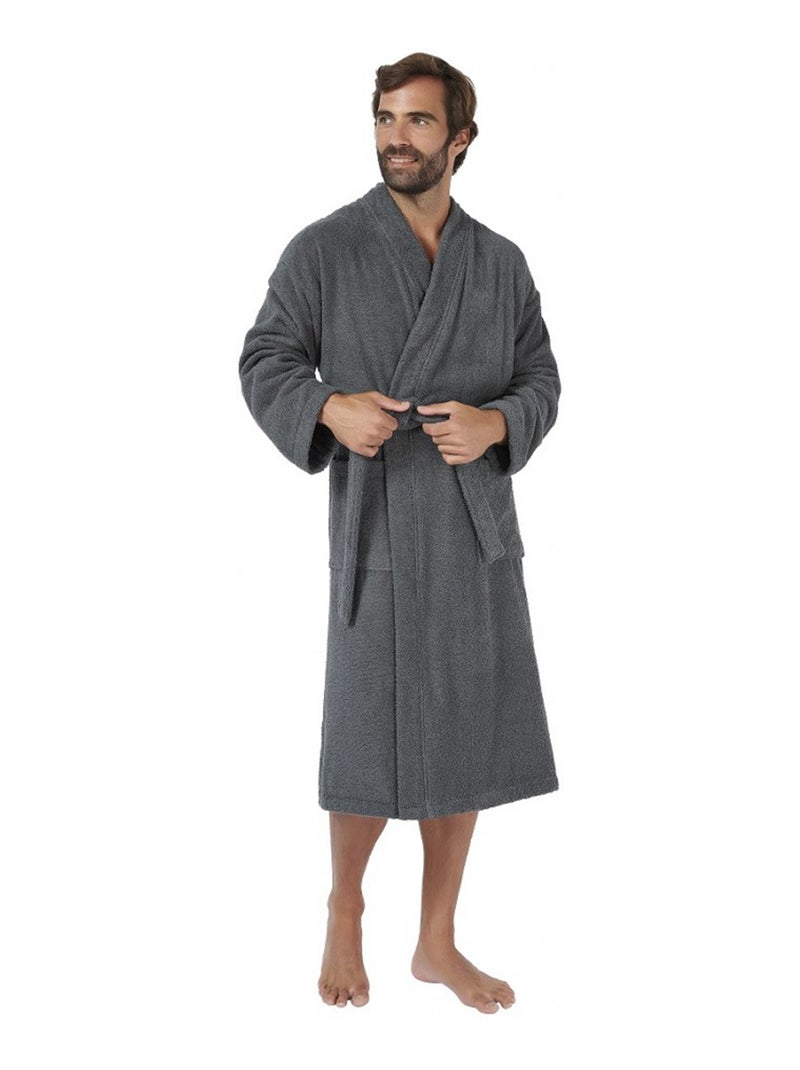 Peignoir col kimono EFFICIENCE PURE Col kimono Noir ébène - Kiabi