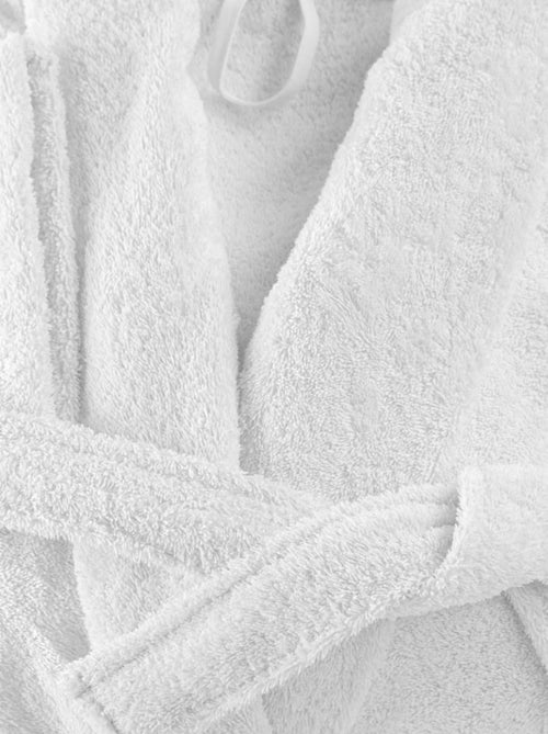 Peignoir coton éponge col chale  éponge PREMIUM - Kiabi